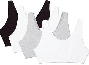 Fruit of the Loom Women's Built Up Tank Style Sports Bra, Black/WHT/WHT/Heather Grey, 40