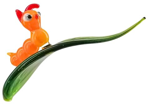 höhenverstellbarer Orchideenstab, Blatt mit Raupe -d/gelb-