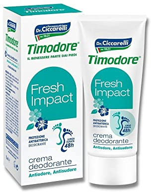 TIMODORE Fresh Impact Crema Deodorante a lunga durata 48 h - 75 ml - Protezione antibatterica, azione antisudore, antiodore