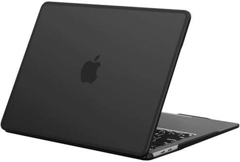 BlueSwan Anti-Cracking Hard Shell Case Compatible with MacBook Air 13 inch, M1 Chip 2018-2021 Model A2337 A2179 A1932, Anti-Fingerprint Soft TPU Bumper, Frosted Black