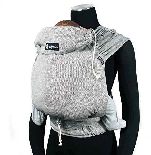 Didymos DidyKlick 4u Babytrage - Halfbuckle Tragehilfe Silber- für Babys und Kleinkinder von 3,5kg bis 20kg - ergonomische Sitzhaltung - Bauchtrage - Hüfttrage - Rückentrage