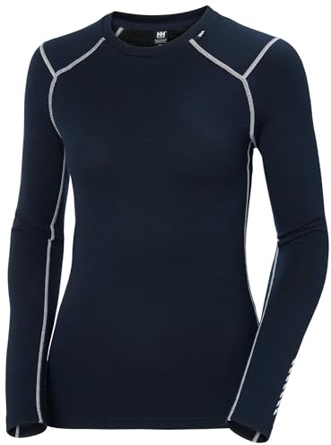Helly Hansen Mujeres Tripulación de peso mediano W Lifa Merino, Azul Marino, XL