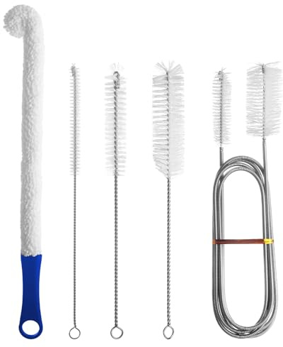 Set di pulizia versatile, spazzola detergente per pipa premium per la pulizia senza sforzo di aree difficili da raggiungere in tubi dell'acqua, bottiglie, beccucci, acquari e altro ancora