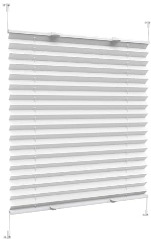 Plissee Ohne Bohren Klemmfix 70 x 205 cm, Nach Maß Qualität ohne Bohren, Plissee Klemmfix Verdunklung Jalousien, Plissee Sonnenschutz Fenster, für Fenster & Tür, Weiß