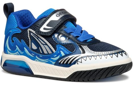 Geox J INEK Boy D - Scarpe da Ginnastica Bambino, Navy/Lt Blue,