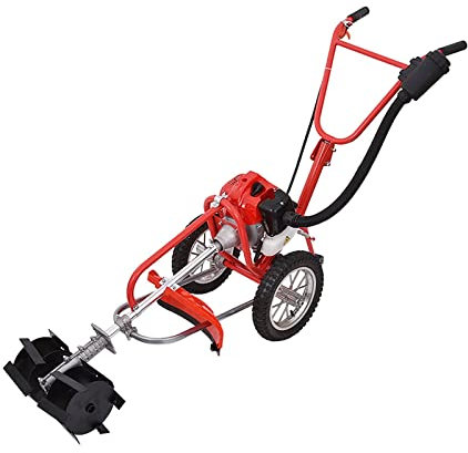 Machine de désherbage Portable désherbeuse à Main Tondeuse à Gazon G0028 hôte 52CC 2 Temps avec Roue de désherbage 1.9KW 2.5 Chevaux Facile à Utiliser