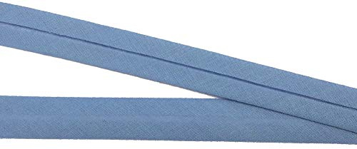 5 m Baumwollschrägband jeans 20 mm vorgefalzt