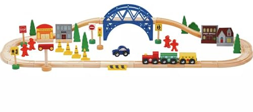 Chad Valley 60 Piece Wooden Train Set