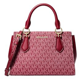 Michael Kors Marilyn Small Signature Logo Messenger Cherry