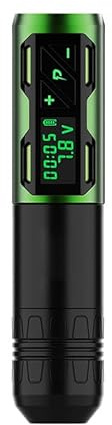 Penna per tatuaggio di ricarica wireless, strumento per tatuaggio RCA con motore a tazza cava con display a LED (verticale)