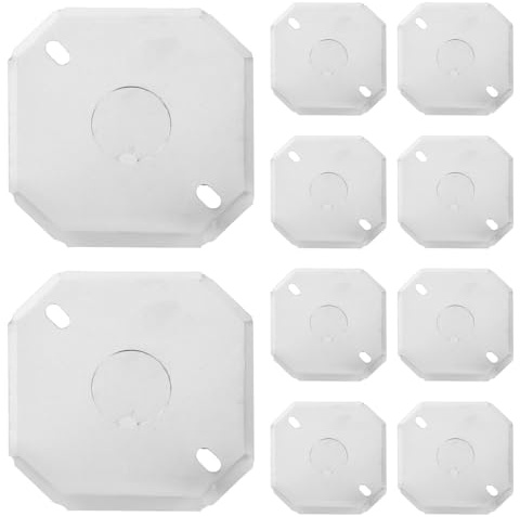 Gadpiparty Placas Metálicas Octogonales para Caja Eléctrica, Cubierta Ciega de Metal Resistente, Paquete de 10 Unidades 20 Tornillos 4x16, Tapa Plana para Conexiones Eléctricas,