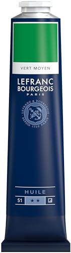 Lefranc Bourgeois 810076 feine Ölfarbe, lichtecht mit hervorragender Deckkraft & hoher Farbintensität, gleichmässiger Konsistenz und optimaler Mischbarkeit, 150ml Tube - Mittelgrün