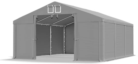 DAS COMPANY Lagerzelt 5x6m wasserdicht grau Zelt 560g/m² PVC Plane hochwertig Zelthalle Summer SD - Faltpavillon, Gartenpavillon, Pavillon, Lagerzelt, Gartenhaus, Zeltgarage, Garagenzelt - Partyzelt