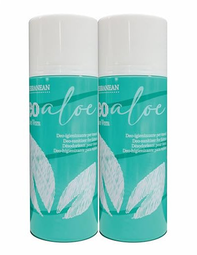 HOME PRO Deo Medit Aloe Vera Spray Igienizzante Tessuti Profumatore per Ambienti Deodorante Igienizza Abiti Salvatessuti Armadi Mangiaodori 2x400ml