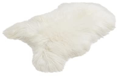 Cakla 100% pelle di pecora/agnello biologica; Morbida e soffice Ideale per il soggiorno, sotto il camino, in camera da letto (Bianco Lungo, XL: 110-120 cm)