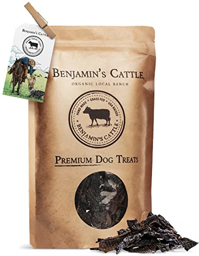 Benjamin's Cattle Single Ingredient - Organic Grass FED & Finished Beef Liver Dog Treats - Hand Made Dog Treats - Healty Dog Chews - Treats for Dogs Made in USA -5oz