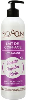 Soarn – Lait de coiffage – 500ml – Cheveux crépus, frisés, bouclés – Lait capillaire sans rinçage Nourrissant & hydratant – 98% d'origine naturelle – sans parfum