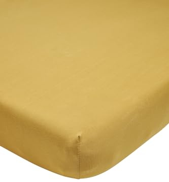 Meyco Home Spannbettlaken Juniorbett 120x200cm Spannlaken Honey Gold | 100 % Baumwolle - Oeko Tex zertifiziert - Spannbetttuch - Rundum-Gummizug - atmungsaktiv & hautfreundlich