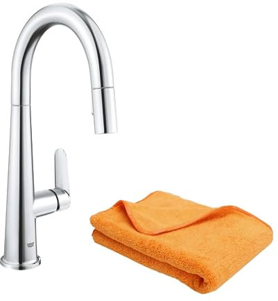 Robinet de cuisine avec douchette GROHE Veletto Quickfix chromé + microfibre