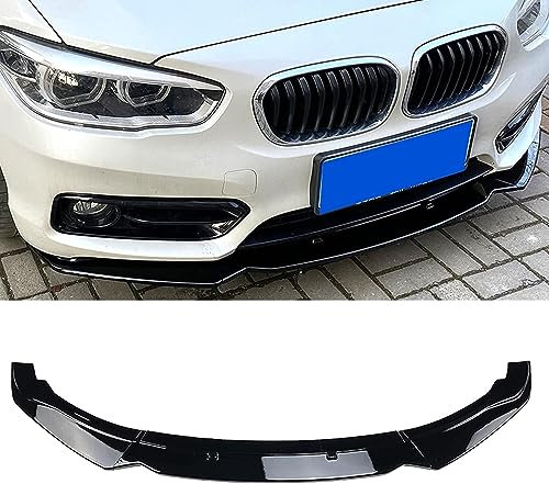 Auto Frontlippe Frontspoiler für BMW 1 Series F20 F21 116i 118i 120i 2015-2019,Frontstoßstangen Lippenkörper Autoteile Autoantikollisionsschutz, A/Black