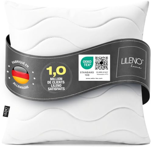 LILENO HOME Cuscino 65 x 65 cm (set da 1), lavabile a 95 °C, Ökotex 100 | Cuscino per persone allergiche, 65 x 65 cm, adattabile per un sonno ideale, cuscino per dormire, cuscino da letto, cuscino