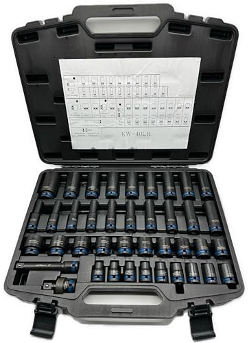 Kraftwelle Profi Schlagschrauber Nüsse Steckschlüssel Kraftnüsse Set KFZ Kraftnüsse Sechskantnüsse Kurznüsse Langnüsse von 9-30mm inkl. Verlängerung und Schlagkardangelenk