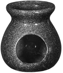 NaDeco Duftlampe Ambiente in Schwarz Ø10 h.10 cm, Schalen Durchmesser 8 cm | Teelicht | Duftlicht | Aromalampe aus Keramik | Stövchen für ätherische Öle, Duftöl und Duftwachs | Aromabrenner