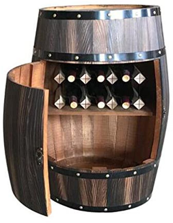 Weinschrank aus Eichenfass mit Tür, offene Weinfässer, Massivholz, dekoratives Bierfass Vitrine, Holzfass Weinkeller-Dekoration, Fass, Naturholz, Aufbewahrung, Weinkeller-Dekoration