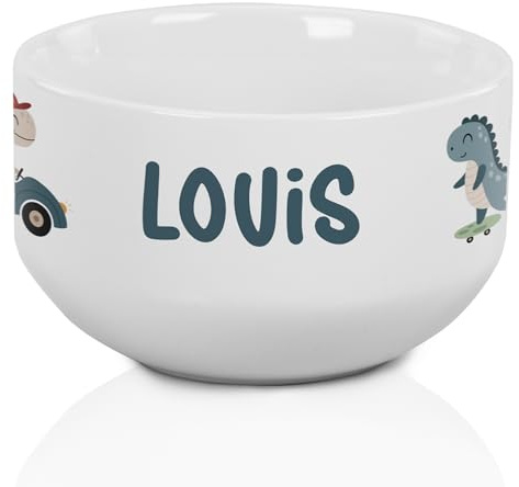 GRAZDesign Dino Müslischale mit Name Dinosaurier Kinder Schale personalisiert Keramik