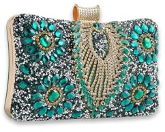 CORIOS Diamantes de Imitación Clutch para Mujer Bolsa de Noche Bolso de Fiesta Pequeña Bolso de Boda Elegante Bolso de Hombro Lujoso Bolsos Bandolera para Fiesta de Graduación Banquete Verde
