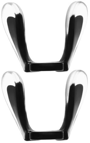 ECSiNG 2 Pièces en Forme de U Lunettes Plaquettes Nasales Anti-dérapant Silicone Lunettes Pont en Caoutchouc Sangle de Selle Lunettes Enfichables Nez Pièce de Remplacement Noir