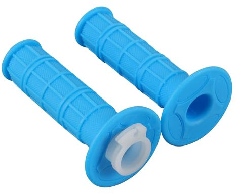 GOOFIT 7/8 22mm 25mm Azzurro (Comprese linee di valvola bianche) CNC Maniglia Di Torsione Avanzata Manopole Manubrio Gomma Sostituzione per 50cc-250cc Dirtbike Go Karts Atvs Scooters Pitbike Quad