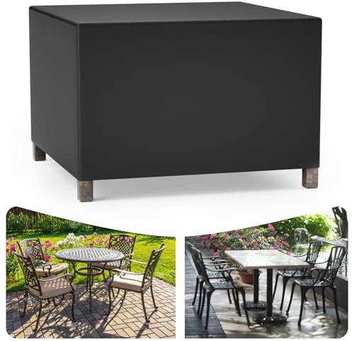 Qishine Garden Furniture Covers Waterproof, 125x63x74cm Outdoor Furniture Covers Waterproof, Patio Furniture Cover for outside Rectangle, Rectangular Table and Chair Set, Rattan Furniture Set