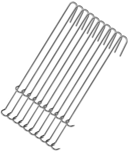 10 Stück Forellenräucherhaken 23cm gerade Doppelhaken