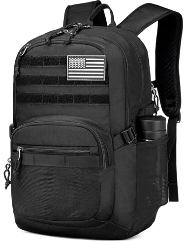 Wotony Military Tactical Backpack for Men Army 3 Days Assault Pack Bag with Molle System for Outdoor Adventures (Black, 30L)