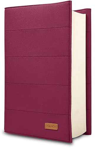 HANOI Collection® Funda para libros de lectura ajustable acolchada. Funda de libro acolchada grande. Funda libro, Cubierta para libros, Funda para tapa de libros (Buganvilla, Grande)