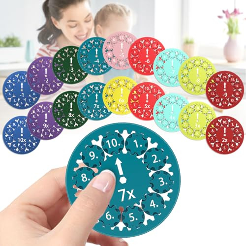 Mathe Fidget Spinner (18 Stück), Fidget Toys, Mathe Fakten Lernspielzeug für Kinder, knobelspiele für Kinder ab 6-10, Fidget Spinner (Addition, Subtraktion, Multiplikation und Division)