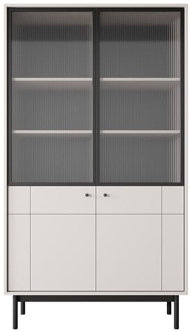Lomadox Wohnzimmer Vitrinenschrank Vitrine Schrank Standvitrine 103,5 cm