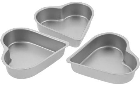 CONGARTENO 3pcs Heart Cake Pan Non-Stick Carbon Steel Baking Molds Mini Cheesecake Molds Multi-Functional Safe for Cooking