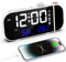 VORRINC Reloj despertador con proyección, radio despertador digital de 15 pulgadas con números grandes/alarmas dobles/repetición/temperatura/humedad/brillo y ajuste de volumen, puerto de carga USB C