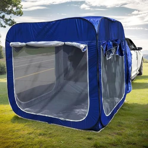Campingtält för 5–8 personer, 200 x 200 cm, lämpligt för alla typer av bilar, enkel installation (blå, 200 x 200 x 200 cm)