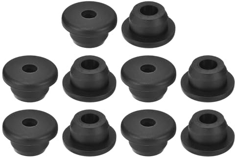 QUARKZMAN 10 Pezzi Occhielli in Gomma 18mm Foro di Perforazione, Passacavi Guarnizione 9mm ID Gommini Passacavo Scrivania Nero Siliconica per Tappo Organizzare Filo Cablaggio Casa Auto