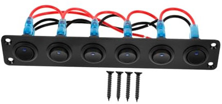 Zerodeko Pannello Interruttori a Bilanciere a 6 Bande Led, Interruttore a Bilanciere in Alluminio Per Auto, Camper, Imbarcazioni e Yacht, Controllo Circuiti Multipli Per Veicoli Marini e Terrestri