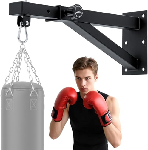 VexNook Boxsack Wandhalterung – Boxsackhalterung, Verstellbare Länge 44-69 cm, strapazierfähige Konstruktion, kompatibel mit Sandsäcken, Speedbags, MMA-Säcken für den Einsatz im Home Gym (Standard)