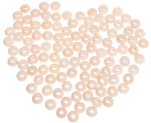 Operitacx 100 Pezzi Perline di Legno Abaco, Rondelle Disco Piatte Naturali 14x7mm, Superficie Non Finita, Lucidate a Mano, per Decorazioni Casa e Fai da Te