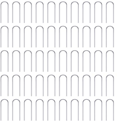 HAOBIN 50 pezzi Ceramica di Supporto del Telaio Ganci a U per Ciondolo Ausilio per la cottura della ceramica Per decorazioni in ceramica,strumenti per il fai da te Metallo (Argento B)