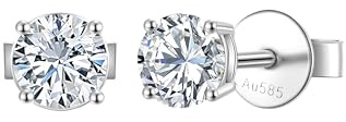 0.5 Carat Lab Grown Diamond Stud Earrings for Women,14K White Gold IGI Certified Diamonds E-F Color VS1-VS2 Clarity, Push Back Setting (0.5 Carat)