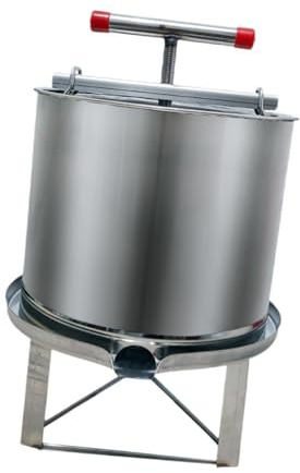 Allayu Manuelle Honigschleuder aus Edelstahl, Honigpresse, Imkerausrüstung, einfache Bedienung, Extraktor, Edelstahl, manuelle Bienenzucht usw., Presse, Imkerausrüstung, tragbar, Silber, Regulär