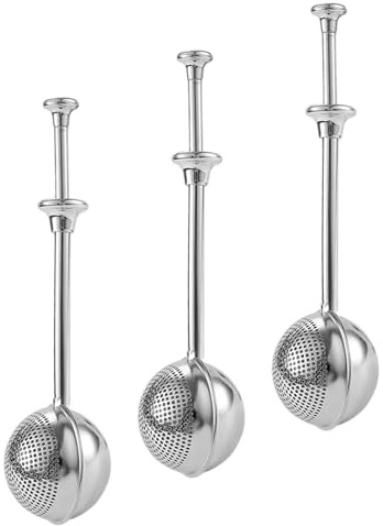 VALICLUD Lot de 3 Saupoudreuses à Farine en Acier Inoxydable Tamis à Mailles Fines pour Sucre Glace et Épices Outil de Pâtisserie Polyvalent Cuisine et Décoration Gourmande