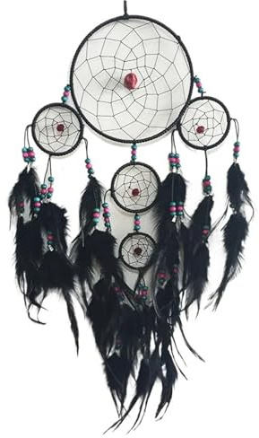 Atrapasueños de 2 uds., decoración hogar for Colgar en la Pared, atrapasueños Grande, Arte Sala Estar Interior, estética Atrapa Sueños(Black)